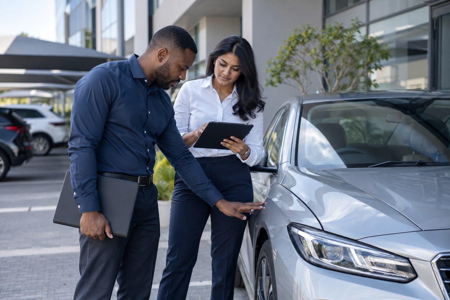 Illustrative South African professionals conducting a field review